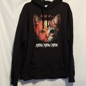 Womans Friday 13th Hoodie Meow Cat Port & Co XL